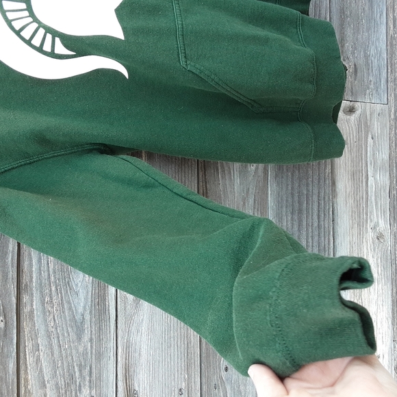 Michigan State University green sweatshirt hoodie size small - Picture 6 of 9